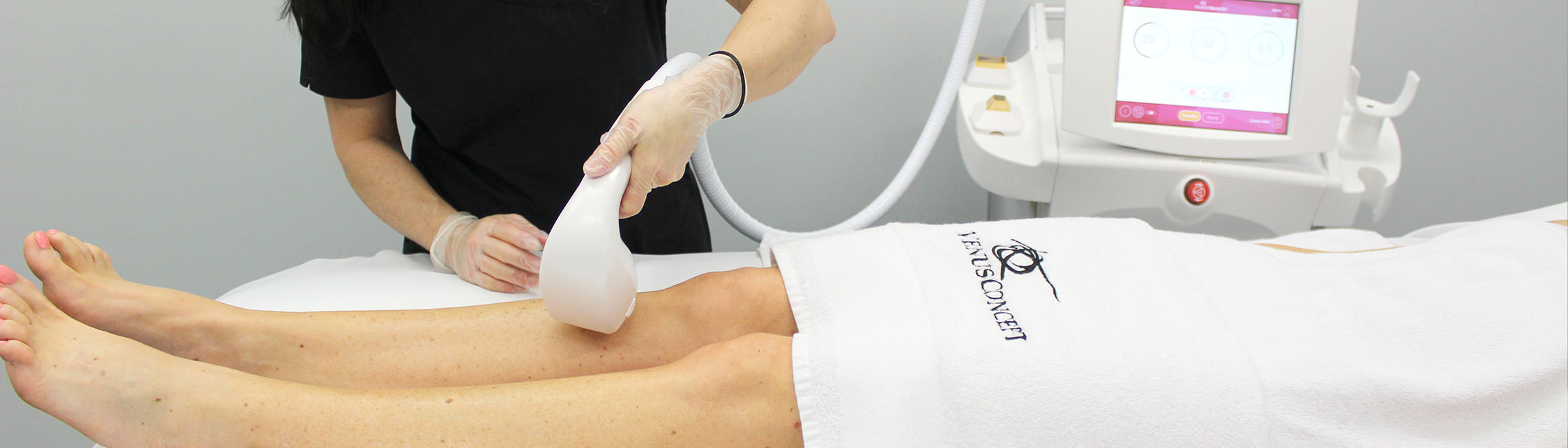 Laser Hair Removal being performed on model